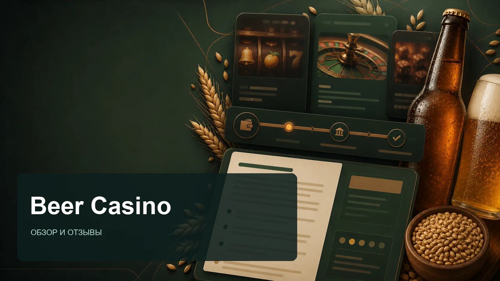 Beer Casino: редакционная обложка страницы с отзывами